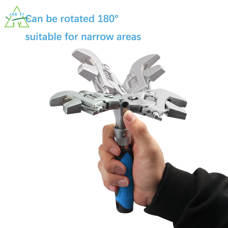 Ks cờ lê sửa chữa máy 10 inch 5 trong 1 cờ lê ròng rọc có thể điều chỉnh cờ lê có thể gập lại có thể lắc đầu cờ lê bánh cóc