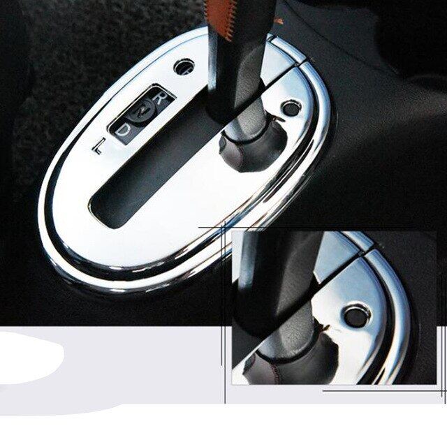 Phụ kiện abs chrome cho nissan sunny 2011-2016 miếng dán trang trí khung núm cần sang số xe hơi 2 chiếc