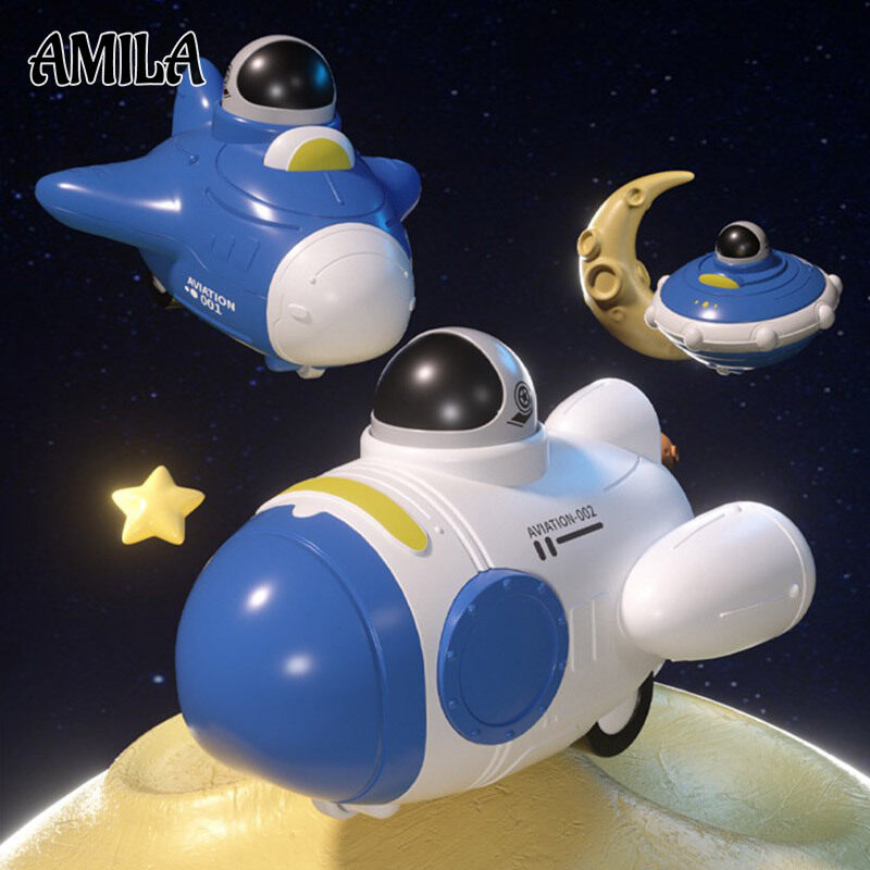 AMILA Phim hoạt hình tàu vũ trụ kéo lại xe đồ chơi chạy theo quán tính đồ