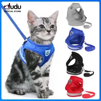 【DUDU Pet】Reflective Cat Harness and Leash Set Nylon Mesh Kitten Puppy Dogs Vest Harness Leads Pet Clothes for Small Dogs Cats