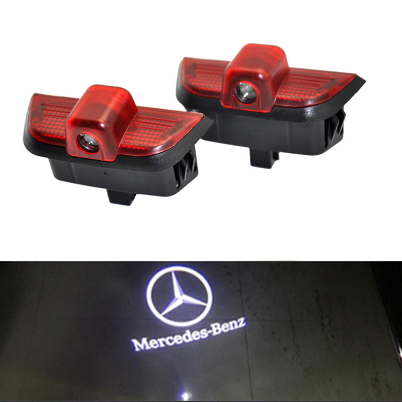 2 Chiếc Máy Chiếu Laser Logo Cửa Xe Hơi Đèn LED CHÀO MỪNG Dành Cho Mercedes Benz C-Class W204 C280 C260 C300 C200 C230