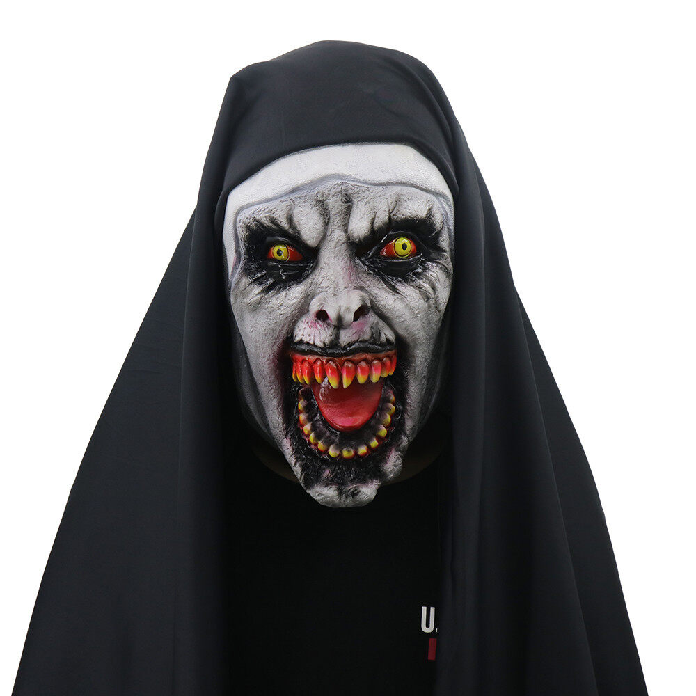 Slts halloween đạo cụ 1 ma quỷ nữ tu mặt Nạ Kinh Dị với trang phục wimple