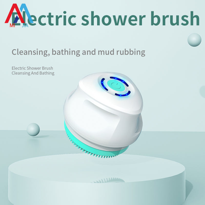 Xiaomimijia Bàn chải tắm massage điện chống thấm nước Bàn chải tắm tay cầm dài đa chức năng cọ xát Mặt sau thiết bị rửa mặt