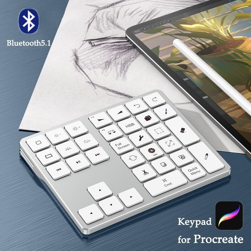 Bluetooth mini di động bàn phím cho procreate không dây có thể sạc lại Bàn phím sơn vẽ hiệu quả cao bàn phím cho máy tính bảng máy tính xách tay điện thoại thông minh
