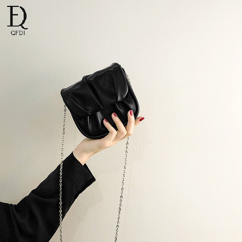 QFDI Túi Nữ Mới Túi Đeo Vai Thời Trang Túi Đeo Chéo Túi Nhỏ Thiết Kế Độc Đáo Túi Dây Xích Gấp Gọn Xu Hướng Túi Nhỏ Mini Túi Yên Ngựa túi đeo chéo nữ tui đeo nữ chéo tui xách nư giá rẻ túi xách nữ sang chảnh đi tiệc