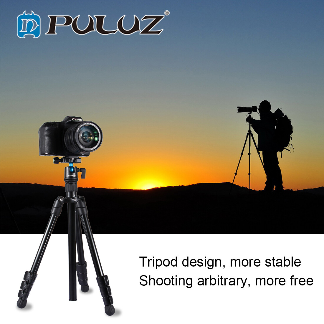 PULUZ Mini 4 Section Folding Tabletop Metal Travel Tripod Phone Camera Travel Portable Mini Tabletop Tripod with Ball Head Quick Release Plate for DSLR | SLR | Canon | Nikon | Sony | Fuji | Pentax | Ricoh | Leica | Panasonic | Hasselblad