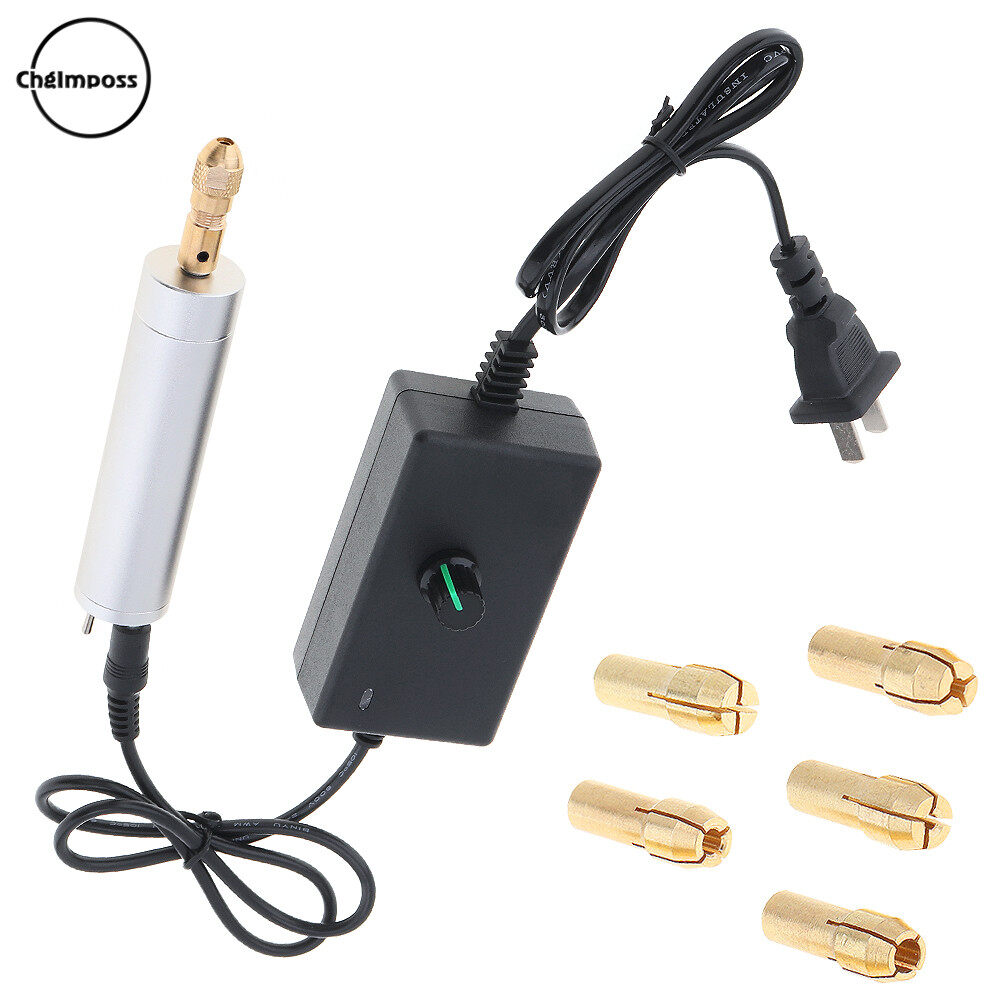 ChgImposs Máy Khoan Cầm Tay Điện Mini Điều Chỉnh Tốc Độ Vô Cấp 12V Với 5 Cái Mâm Cặp Bằng Đồng Và Vỏ Hợp Kim Nhôm Mờ Cho Bảng Mạch Gỗ Nhựa