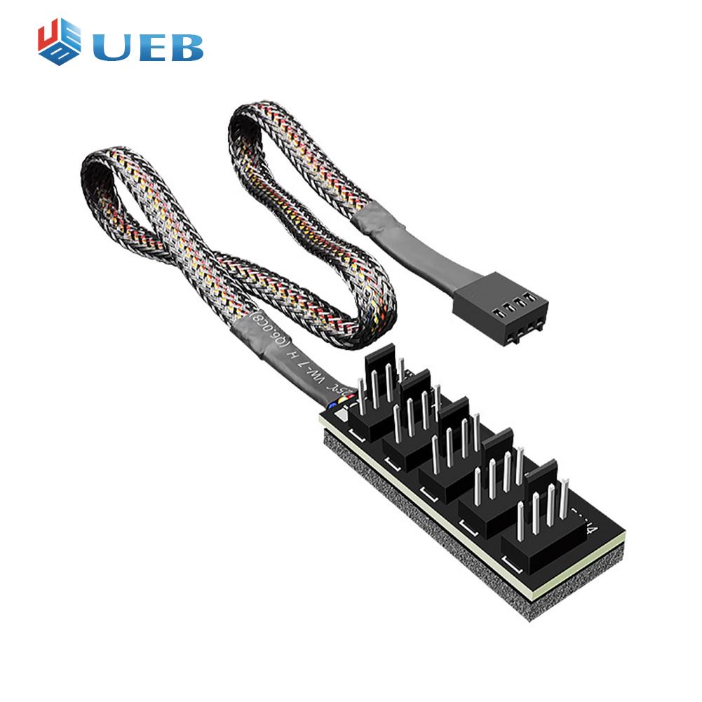 Bộ chuyển đổi hub quạt pwm 1 đến 5 4 chân vỏ máy tính cpu quạt làm mát, cáp nối dài nguồn
