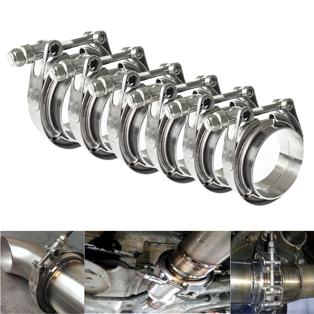 Kẹp v-band fuvoya 2 /2.25 /2.5 /2.75 /3 /3.25 kẹp ống xả bằng inox, lắp ráp mặt bích phẳng