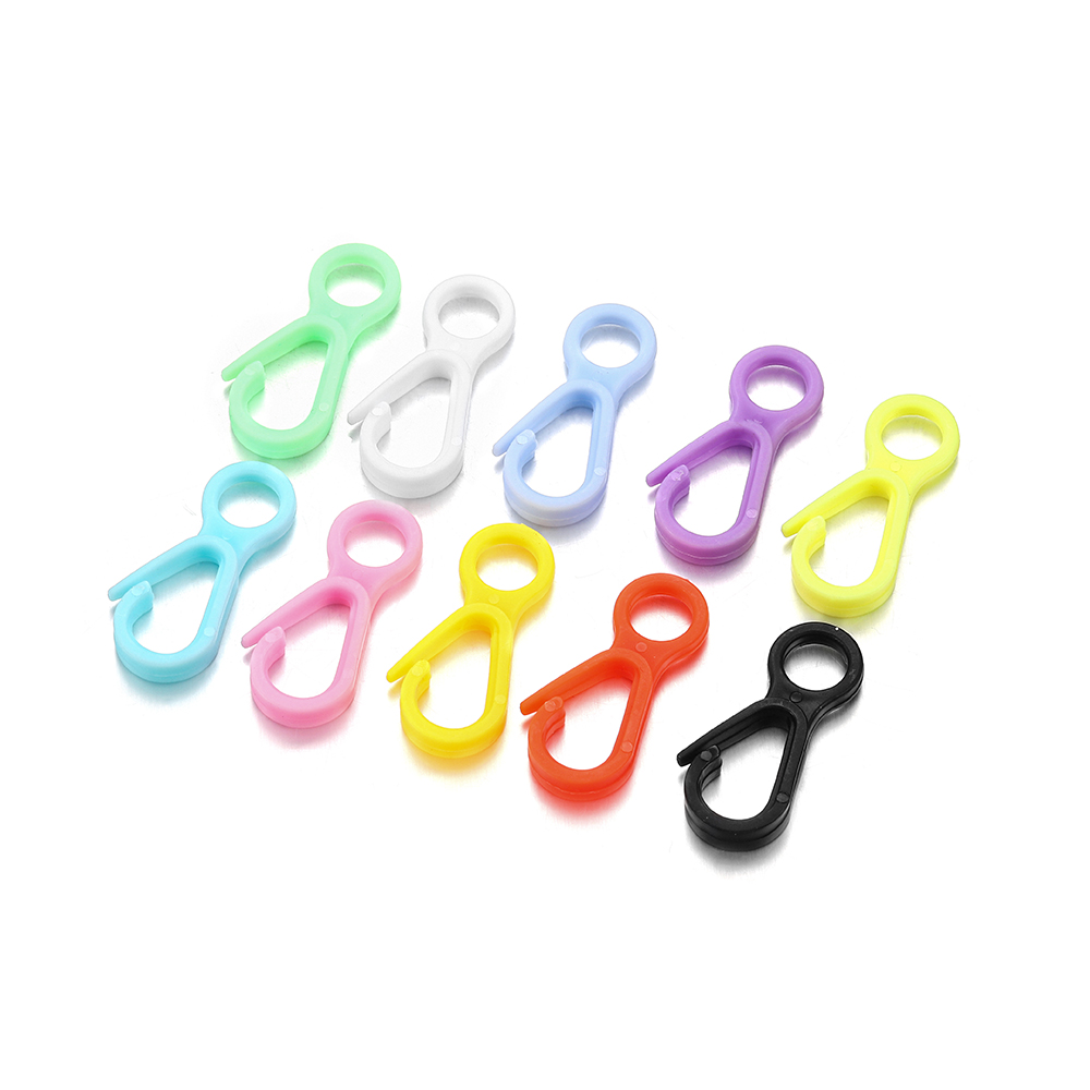 50 cái kẹp móc tôm hùm nhiều màu bằng nhựa 15x33mm đầu nối cho móc móc chìa khóa phụ kiện làm đồ trang sức tự làm
