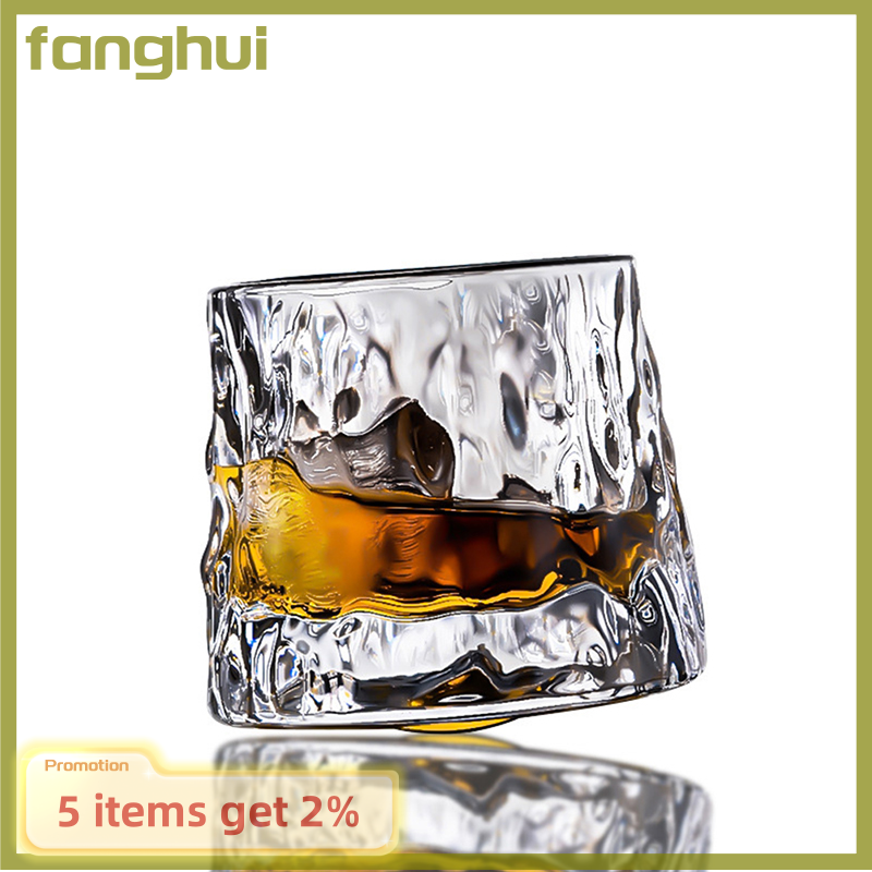 Fanghui Tiểu Thuyết sáng tạo dày pha lê Whisky cốc vại thủy tinh con quay thiết kế búa kính của rượu vang tinh thần xo Brandy cup Ly uống rượu