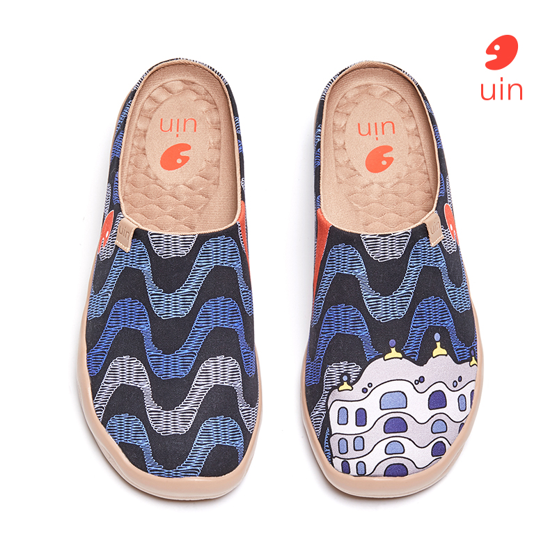 UIN Malaga Fashion Retro Men's Canvas Shoes Art Painted Travel Shoes Men Slip-on Loafers ราคา 3,638 บาท*ส่งฟรี