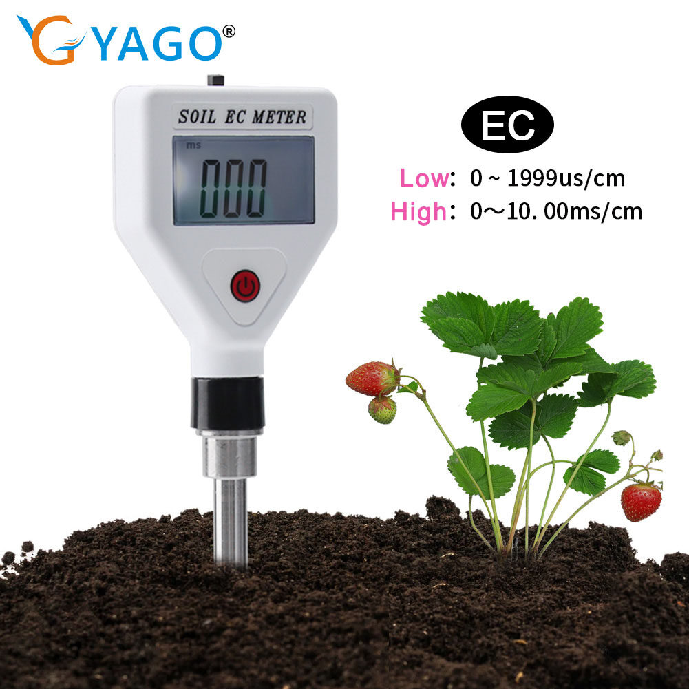 RCYAGO Máy Kiểm Tra Đất LCD Kỹ Thuật Số, Máy Đo EC Đất, Đo PPM Trong Đất, Bộ Kiểm Tra Đất Cho Đất Vườn, Bãi Cỏ, Trang Trại, Trong Nhà & Ngoài Trời