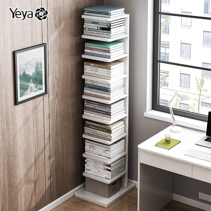 Yeya kệ sách tàng hình kệ để đồ đặt sàn dựa tường, giá đựng sách đỏ dạng lưới đơn giản trong phòng khách, tủ sách nhỏ ở góc nhà