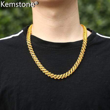 Kemstone 24K Gold Plated Men's Chain Necklace Jewelry Gift