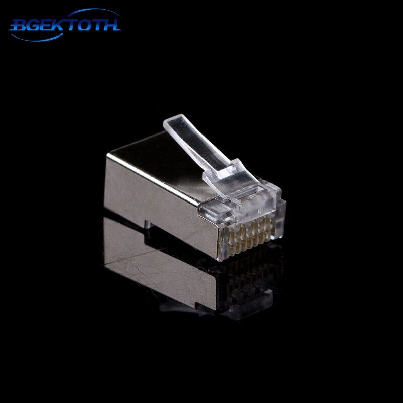 10PCS Bộ kết nối mạng cáp mạng cắm Cat6 Modular cắm shielded phiên bản với tải Bar mar29