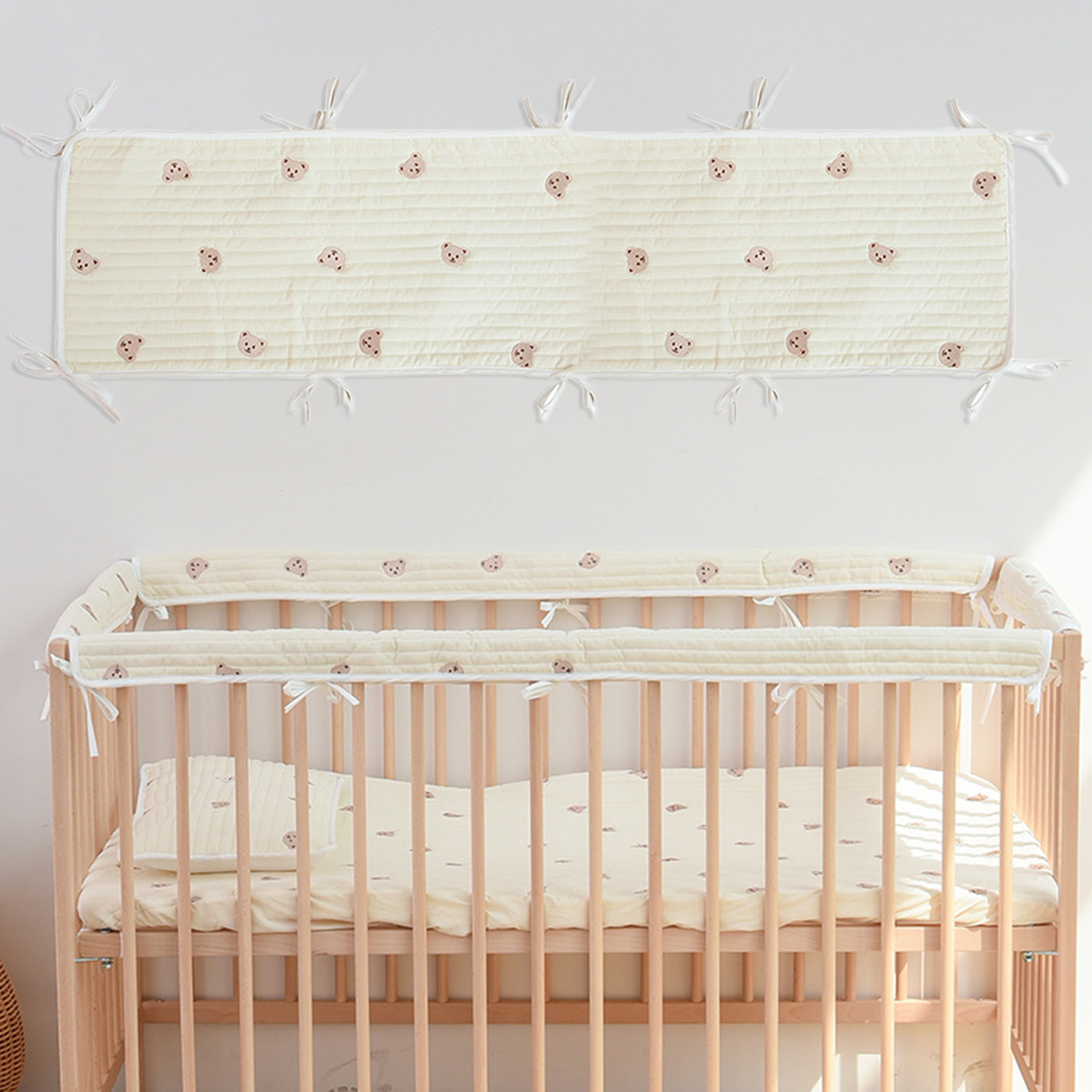 Bộ lót cũi Đầy Màu Sắc Bảo Vệ Cotton Thoáng Khí Dễ Thương Giường cũi trẻ em Bumper Cho trẻ sơ sinh trẻ mẫu giáo Giường cũi trẻ em Bumper