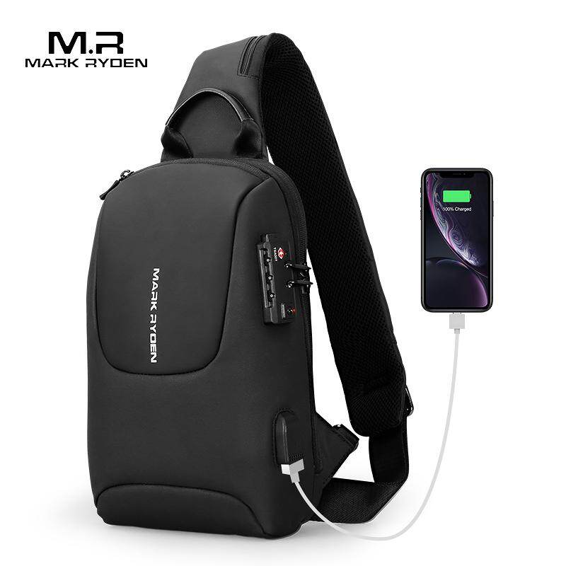 Mark Ryden ba lô nam TSA đeo trước ngực hoặc đeo vai chống nước sạc USB tiện lợi - INTL