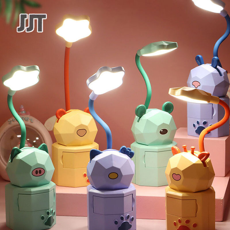 JJT Đèn bàn LED sạc USB đèn bàn có thể gập lại đèn ngủ ánh sáng ban đêm Mềm mại và không mờ Đèn LED, đèn bàn, đèn phòng ngủ, đèn phòng, đèn ngủ, đèn đọc sách đèn ngủ đèn ngủ
