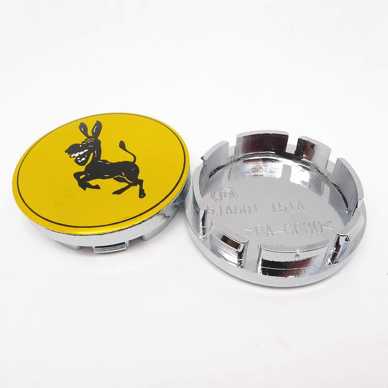 4pcs 56mm lừa xe hơi ngựa nắp chụp trục bánh xe trung tâm bao gồm tấm gắn logo Hub tự động tạo kiểu