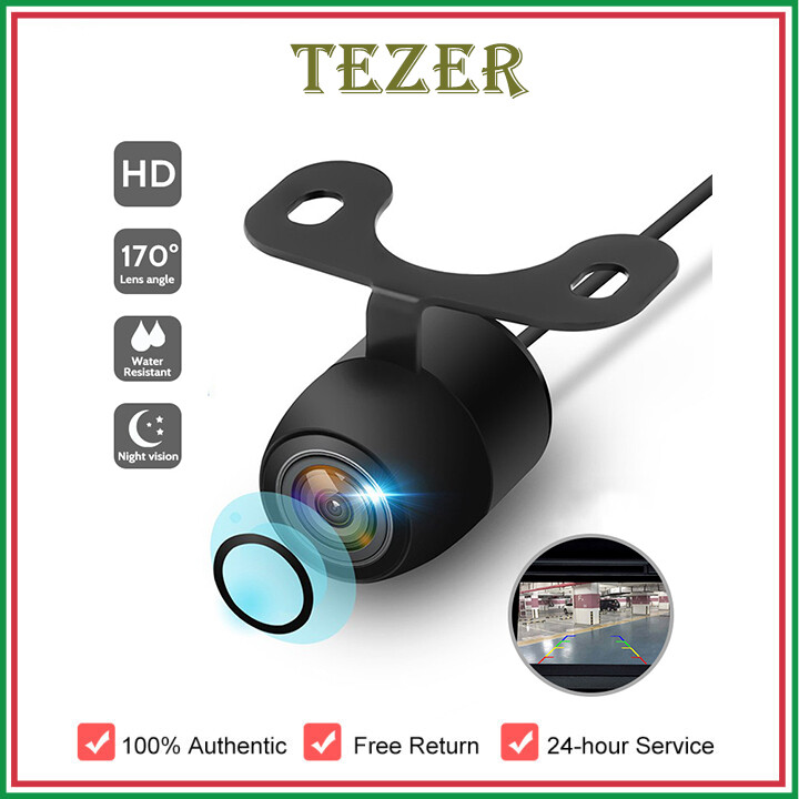 TEZER Camera Quan Sát Phía Sau Xe Hơi Phổ Thông 12V HD, Camera Đỗ Xe Góc Rộng 170 ° Màn Hình Tự Động Dự Phòng LED CCD Chống Nước