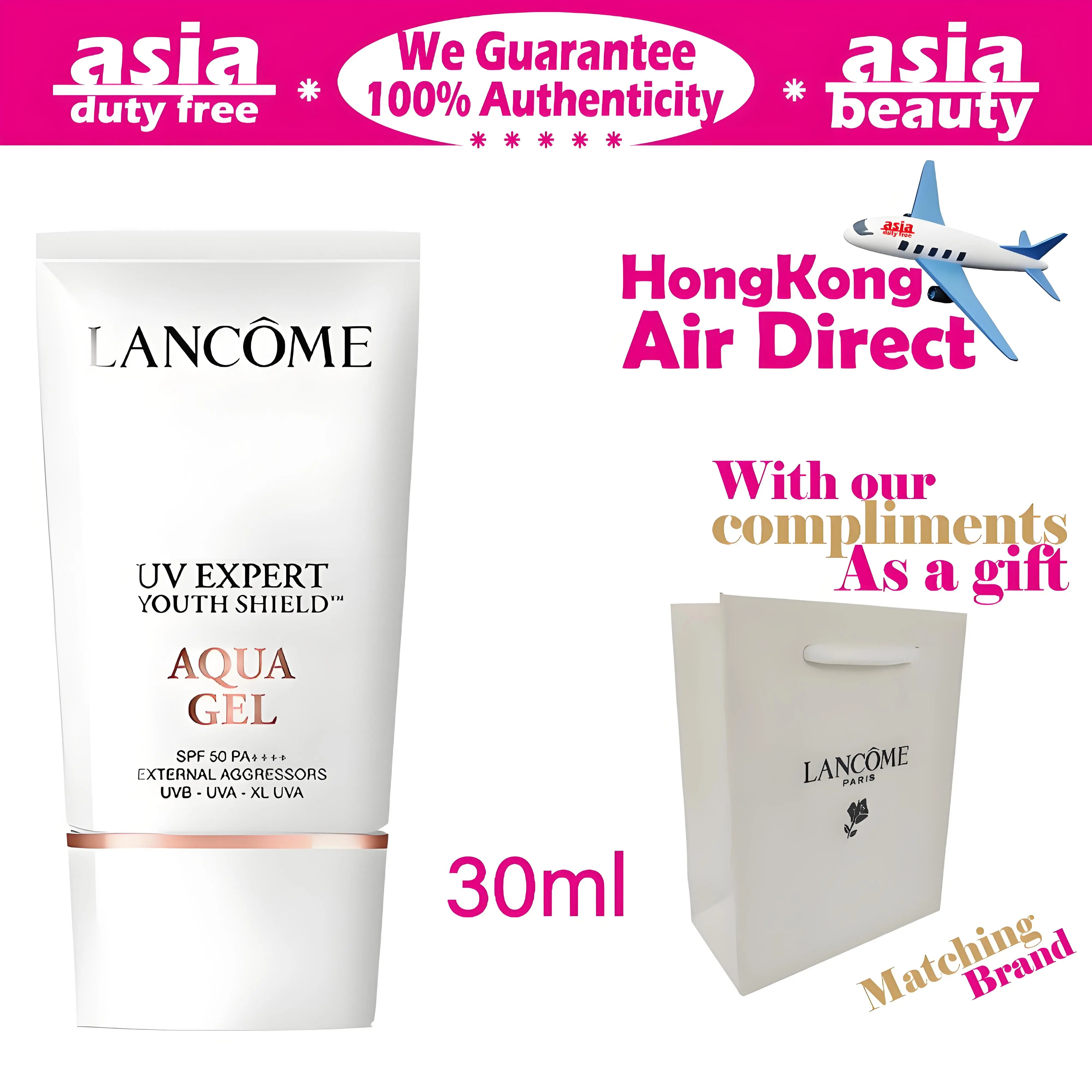 Lancôme UV chuyên gia Aqua Gel SPF50 PA ++++ "nhỏ màu trắng Ống" 50ml, mặt kem chống nắng, Trọng lượng nhẹ, trang điểm gripping Primer, kiểm soát dầu