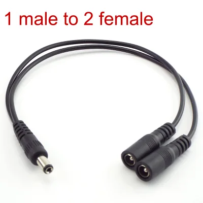 5.5mm*2.1mm 1 Female to 2 Male Connector Male to Female Plug DC Power Splitter Cable CCTV LED Strip Light Power Supply Adapter (2)