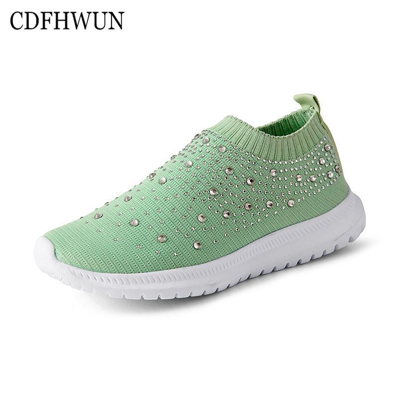 CDFHWUN Sneakers for Women Fashion Casual Women Shoes Knitted Sneakers Plus Size Ladies Socks Shoes Size 35-43 ราคา 520 บาท*ส่งฟรี