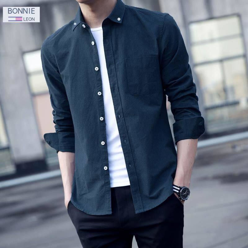 Bonnieleon áo sơ mi denim dài tay cho nam áo sơ mi thường ngày áo khoác