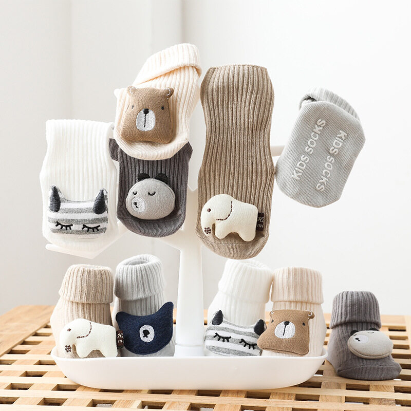 Cute Cartoon Animal Baby Socks for Boy Girl Winter Autumn Soft Cotton Bear
