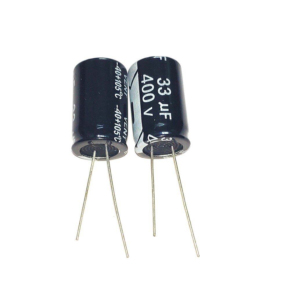 2pcs 33UF 400V 33mfd 400Volt 13*20mm Nhôm tụ điện điện phân 33mf400v 400v33mf 33uf400v 400v3uf