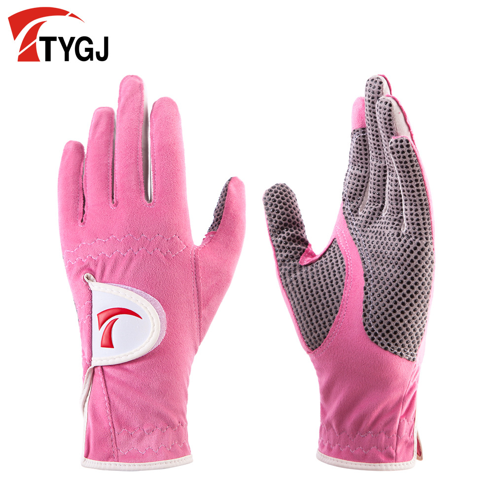 [About golf]TTYGJ Lengthen Wide Women's Golf Gloves Microfiber Cloth Left and Right Hands golf Non-Slip Breathable Gloves