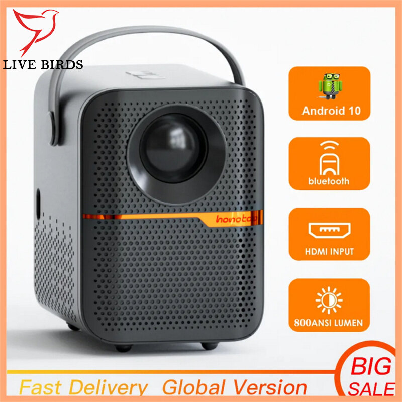 P10 Mini Projector 1080P 4K 2.4G Wi-Fi Bluetooth-compatible Projector Portable Home Theater Video Projector ราคา 3,311 บาท*ส่งฟรี