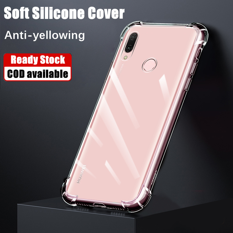 For Huawei Y7 Prime 2019 DUB-LX3 Shock-Absorbing Ultra Clear Jelly Case Soft Flexible Military Grade Protection Silicone Back Cover Skin