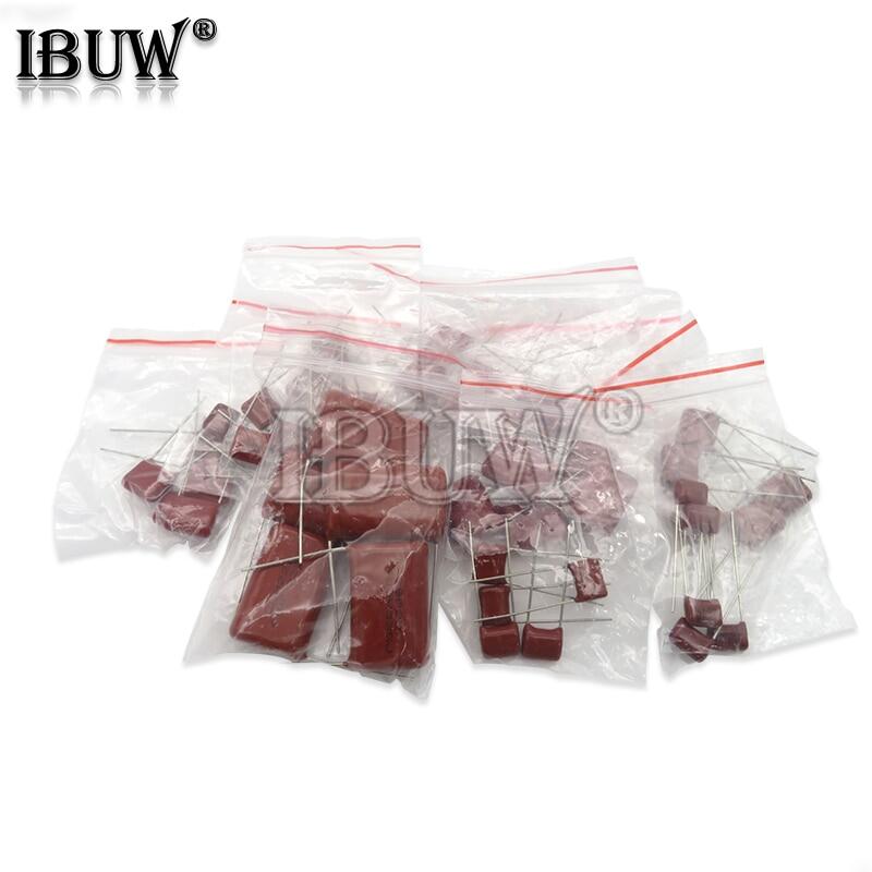 Bộ 50 cái = 10 giá trị * 5 cái tụ điện phim polyester kim loại cbb bộ dụng cụ phân loại 400v 10nf ~ 3.3uf