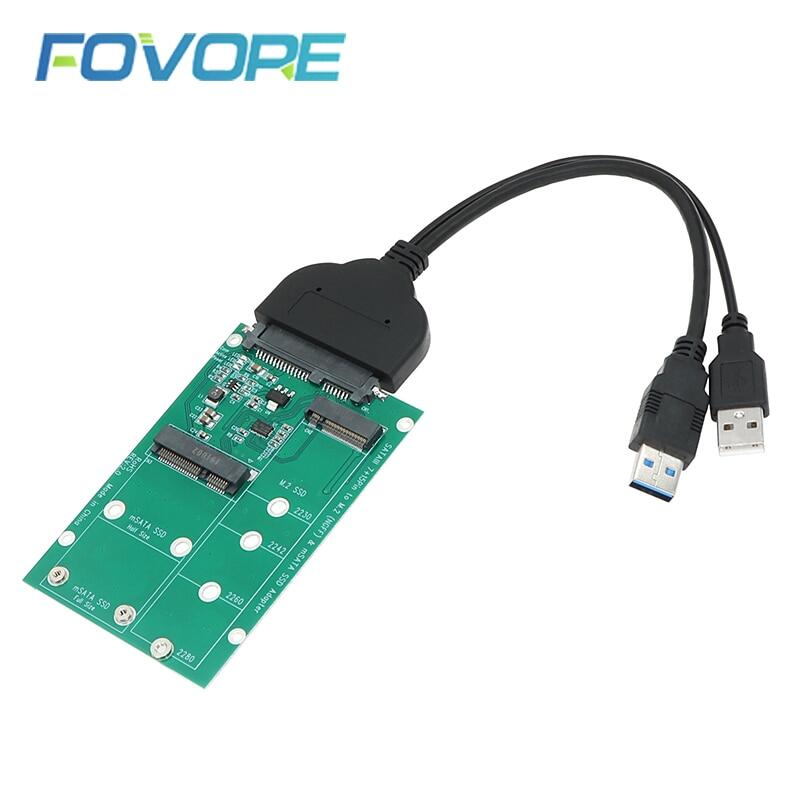 Bộ chuyển đổi msata sata bộ chuyển đổi usb ssd m.2 bộ chuyển đổi ngff m.2 sata iii bộ chuyển đổi usb 3.0 sang msata & sata 22pin 2.5 "ổ cứng thành 2 trong 1