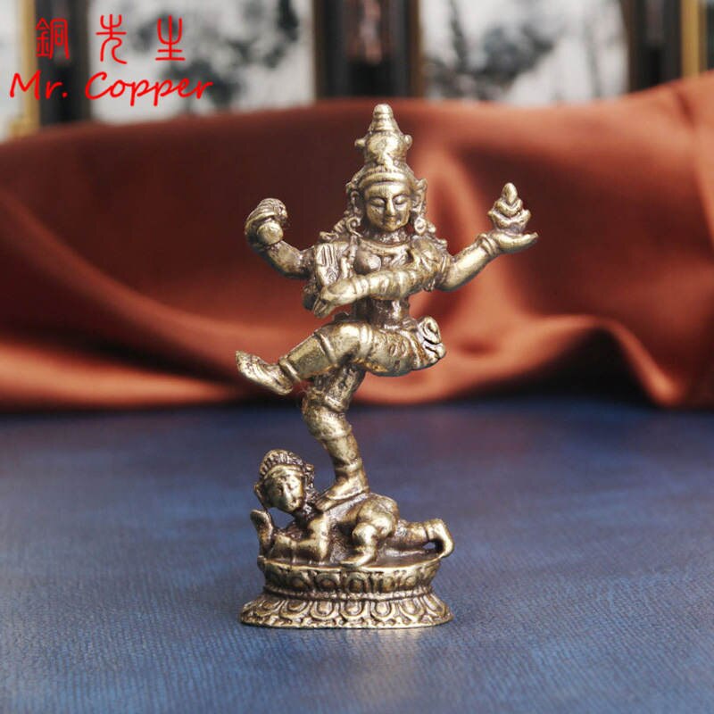 Tượng phật bốn tay phật giáo tây tạng nepal bằng đồng thau đồ trang trí để bàn tượng thờ cúng tôn giáo thủ công trang trí nhà cửa cổ điển