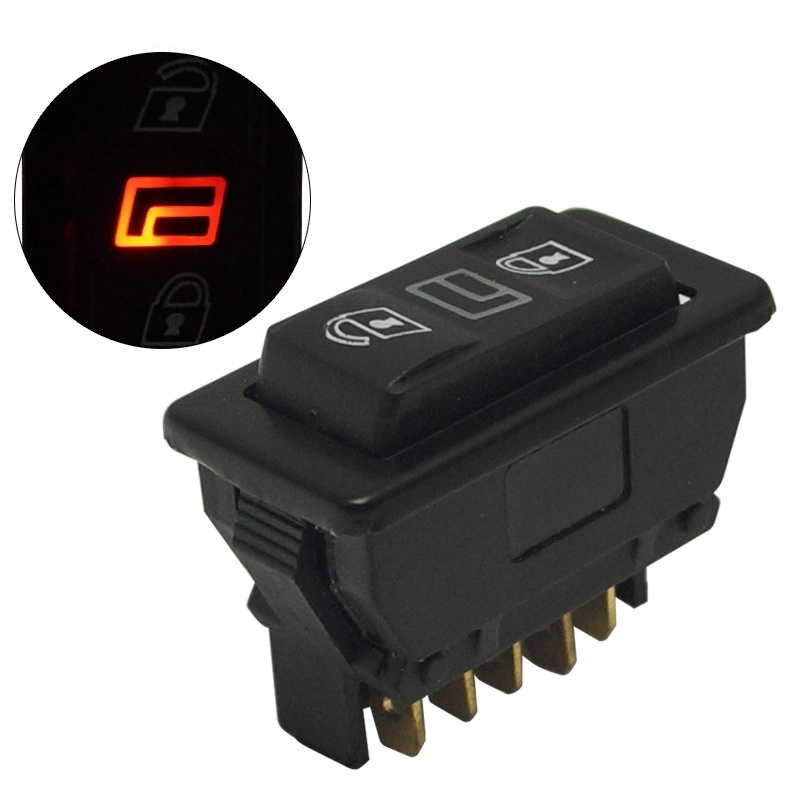 Nút Chuyển Đổi Cửa Sổ Điện Ô Tô 5 Chân Phổ Biến 12V/24V 20A Với Đèn Báo Chiếu Sáng Đèn Đỏ # CA5705