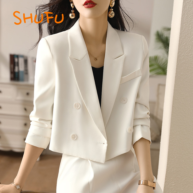 SHUFU 2619 Hàng sẵn sàng áo blazer dài tay cho nữ phong cách hàn quốc áo blazers công sở cộng với kích thước