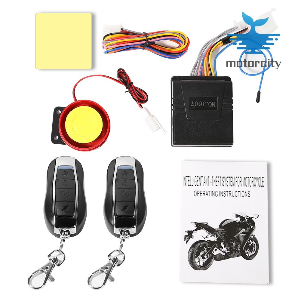Hệ thống báo động xe máy 12v thông dụng điều khiển từ xa an ninh chống trộm