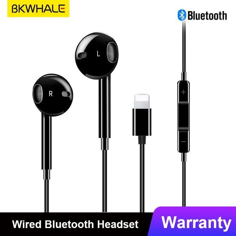 BKWHALE Tai Nghe Bluetooth Có Dây Chống Sét Cho Iphone 7 8 Plus X XS XR XS XSMax 11 12 Pro Max Mẫu Tai Nghe Thông Dụng