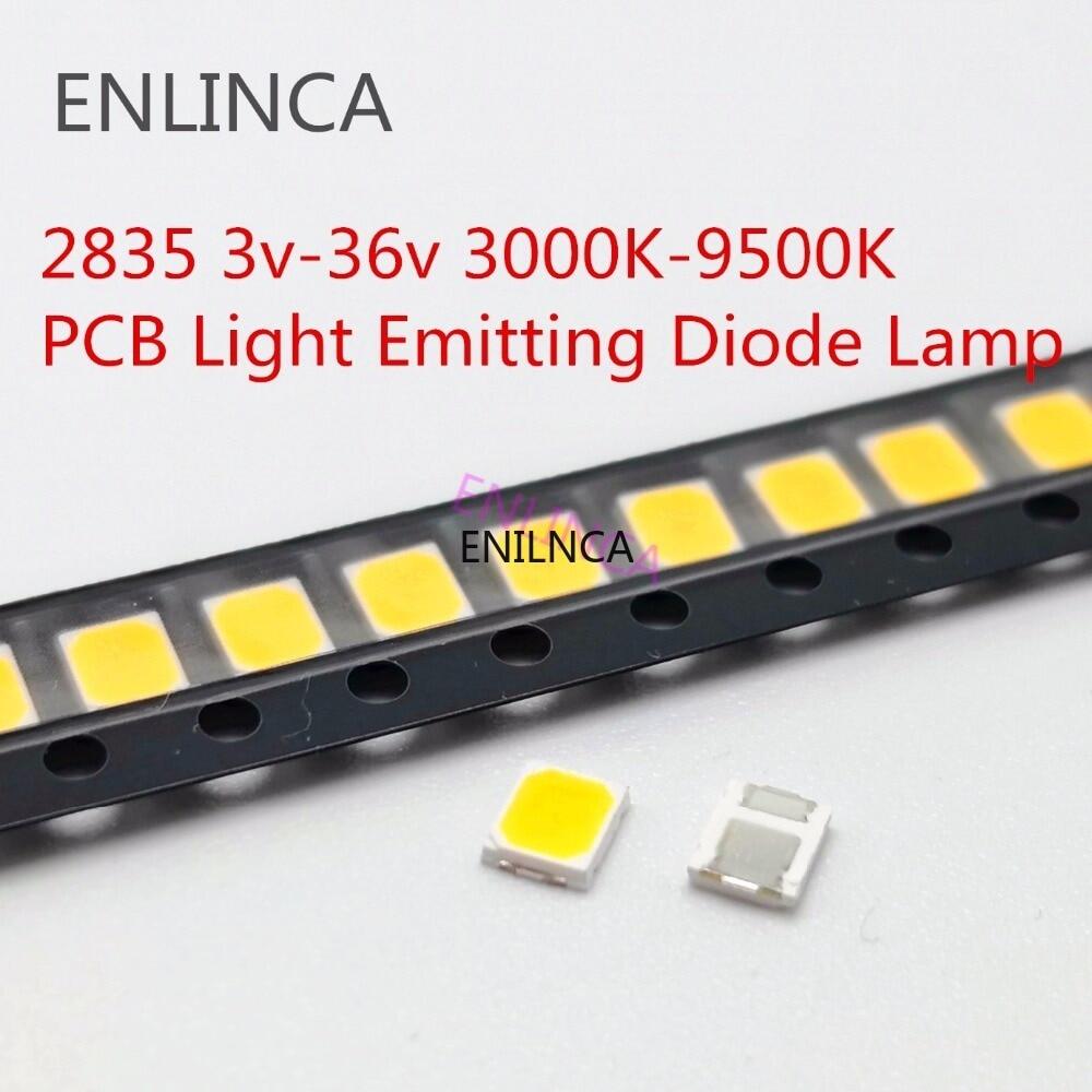 100 hạt 2835 chip 1w 3v 6v 9v 18v 36v 30ma đèn điốt trắng lạnh độ sáng cao led smd ấm áp cho đèn led