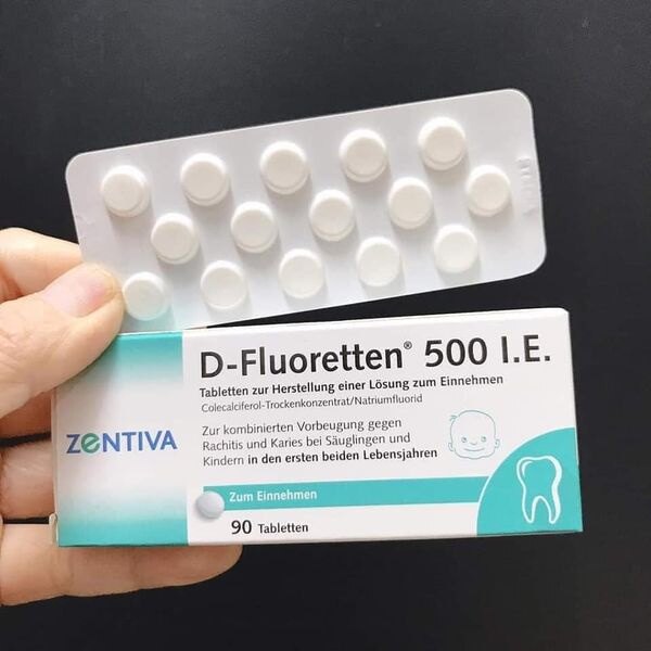 Viên uống vitamin d flouretten 500ie 90 viên
