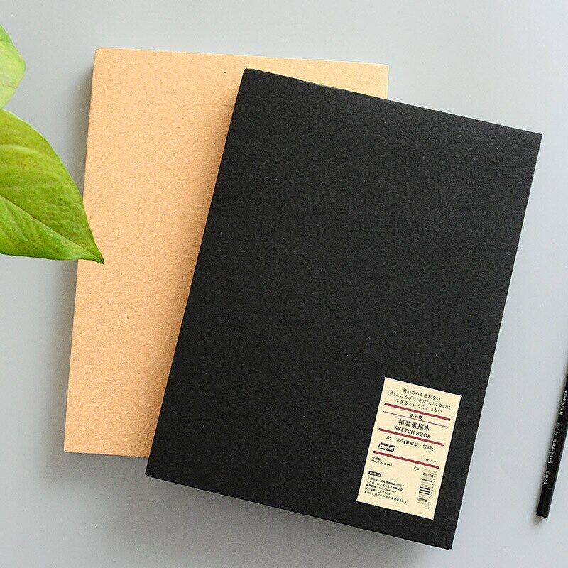 16K Sketchbook Notebook 128 Blank Pages Sol Color Kraft Paper Hardcover