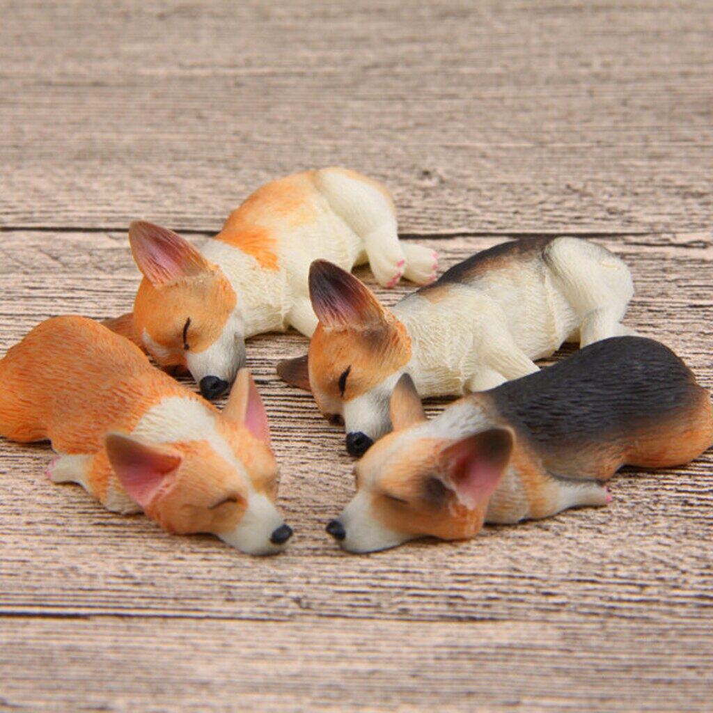 Various Miniature Lying Corgi Dog Ornament Flower Pot Figurine Terrarium Bonsai Home Garden Wedding Decor