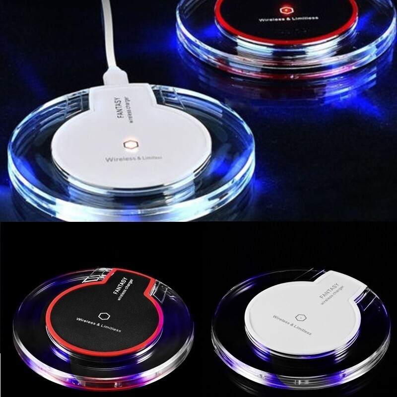 Bộ sạc không dây sạc nhanh điện thoại di động crystal k9 đế pha lê qi bộ sạc để bàn đĩa pha lê trong suốt