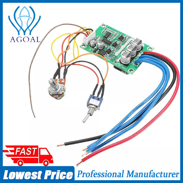 Agoal Bảng Điều Khiển Động Cơ Không Chổi Than Công Suất Cao DC 12V-36V 500W Lắp Ráp Bộ Dụng Cụ Tự Làm No Hall, Cao Điểm Hiện Tại 20A