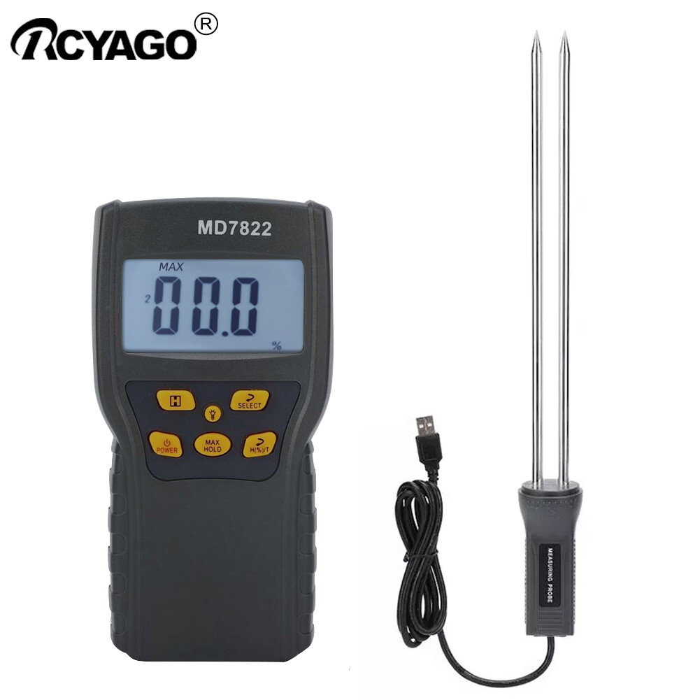 Máy Đo Độ Ẩm Hạt Lúa Mì RCYAGO, Máy Đo Độ Ẩm Hạt Kỹ Thuật Số, Màn Hình LCD MD7822
