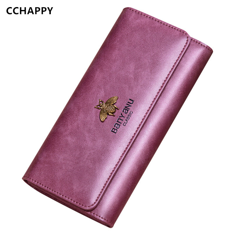 Cchappy ví dài da bò thật 100% túi xách tay ví đựng thẻ tín dụng chống rfid cho nữ ví đựng tiền xu túi đựng điện thoại nữ