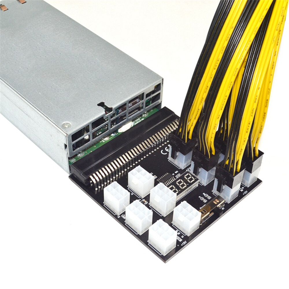 Bộ Chuyển Đổi Bảng Mạch Đột Phá Nguồn Điện PCI-E 12X6Pin 12V Cho Ethereum BTC Antminer Miner Mining HP Server PSU GPU